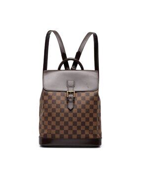 Louis Vuitton Damier Ebene Soho Backpack Brown Leather